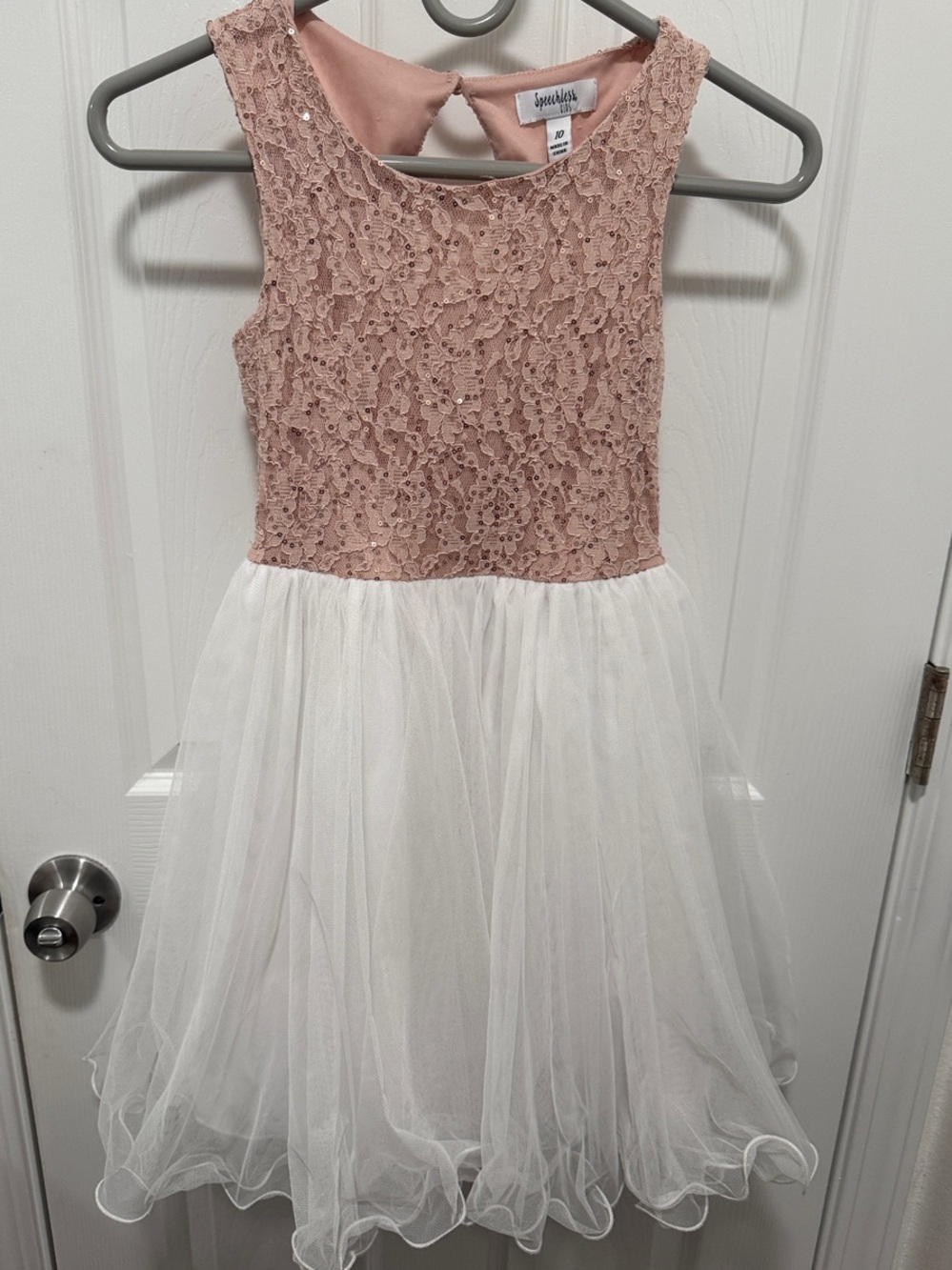 Speechless Girls Pink Lace Bodice White Tulle Party Dress size 10